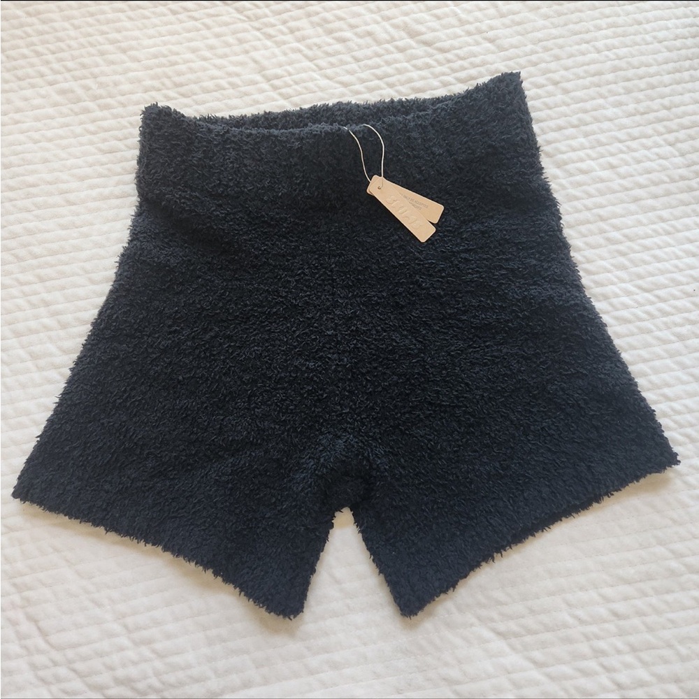 NWT SKIMS Black Cozy Knit Shorts Size L/XL